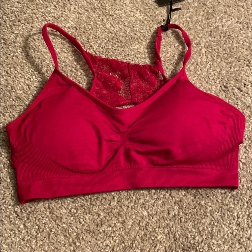 Red bralette/sports bra